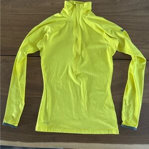 Nike Women's Vibrant Yellow Long Sleeve Quarterzip Fleece